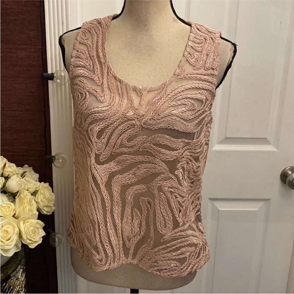 Alexis Textured Lace Blouse in Blush, S